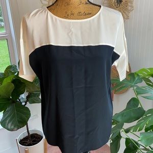 Vince Silk Colorblock Top Sz S